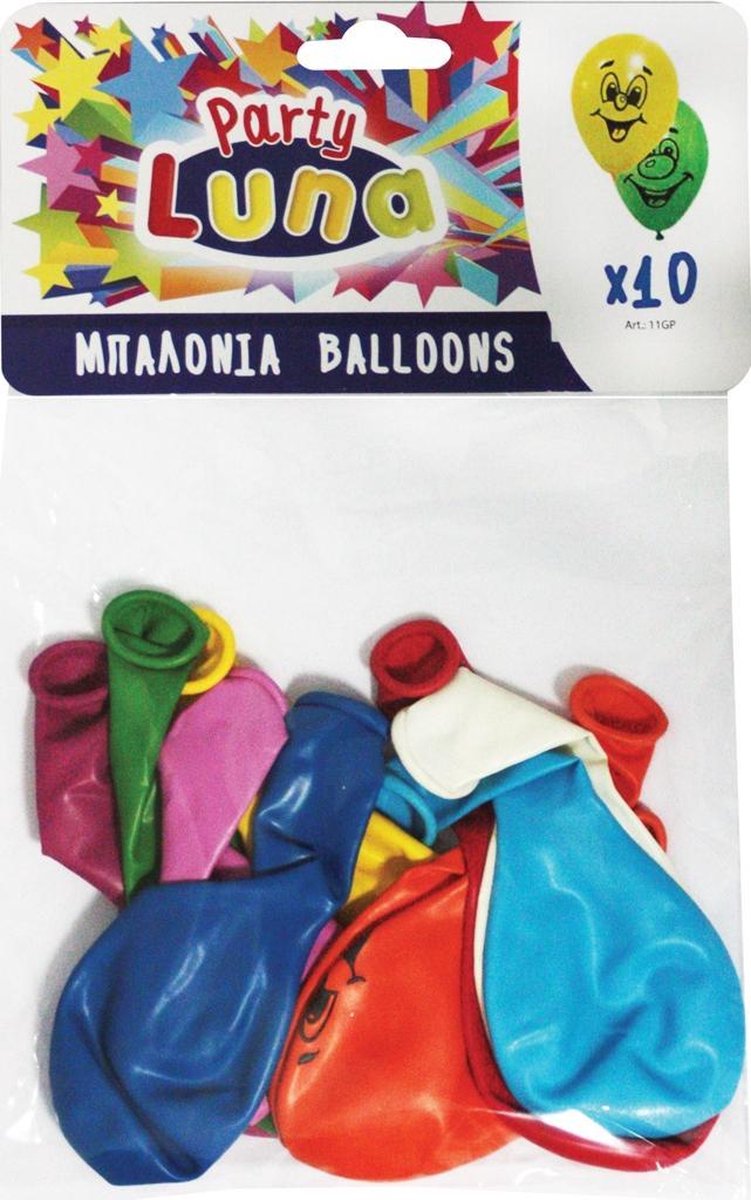 Diakakis Ballonnen Smiley Latex Multicolor 10 Stuks