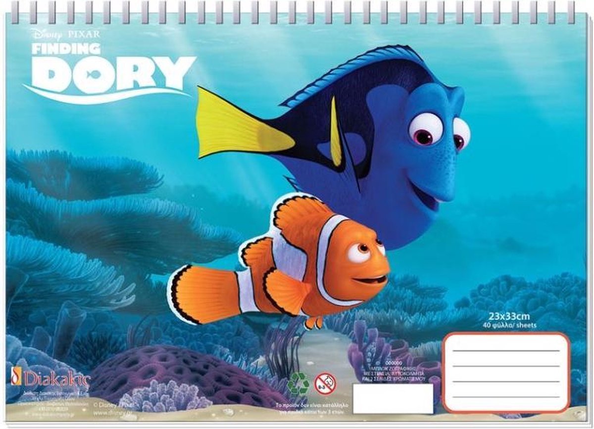 Diakakis Kleurboek Finding Dory Junior 33 Cm Papier Lichtblauw