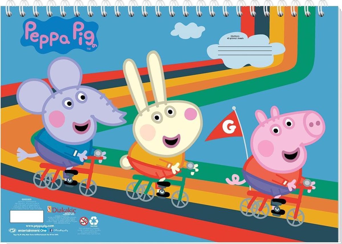 Diakakis Kleurboek Met Stickers Peppa Pig Junior 33cm Karton Blauw