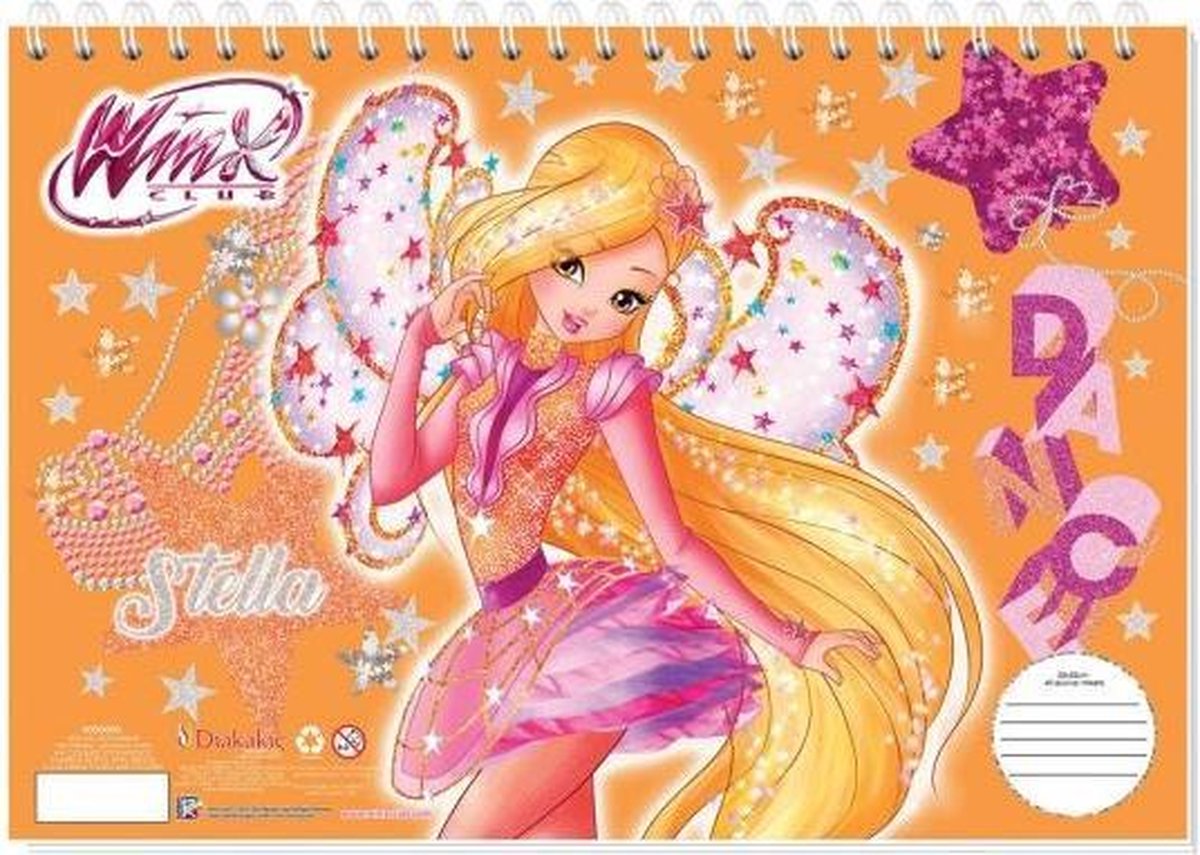 Diakakis Kleurboek Winx Club 33 Cm Papier Oranje 3-delig