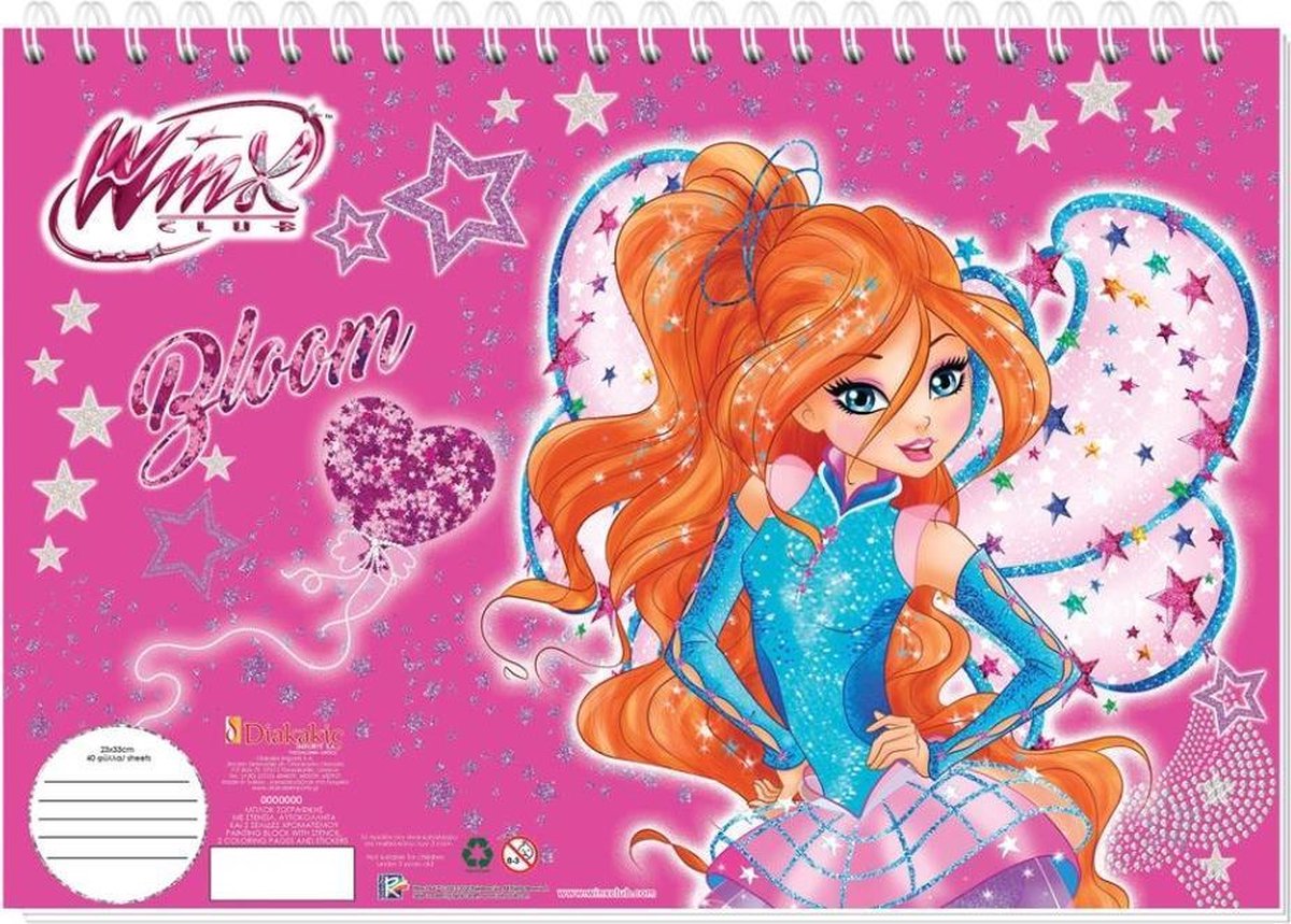 Diakakis Kleurboek Winx Club 33 Cm Papier Roze 3-delig