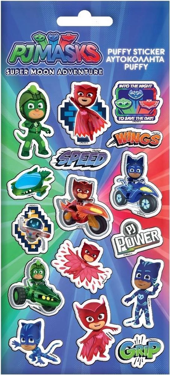 Diakakis Stickervel Pj Masks Jongens Puffy 10 X 22 Cm Papier