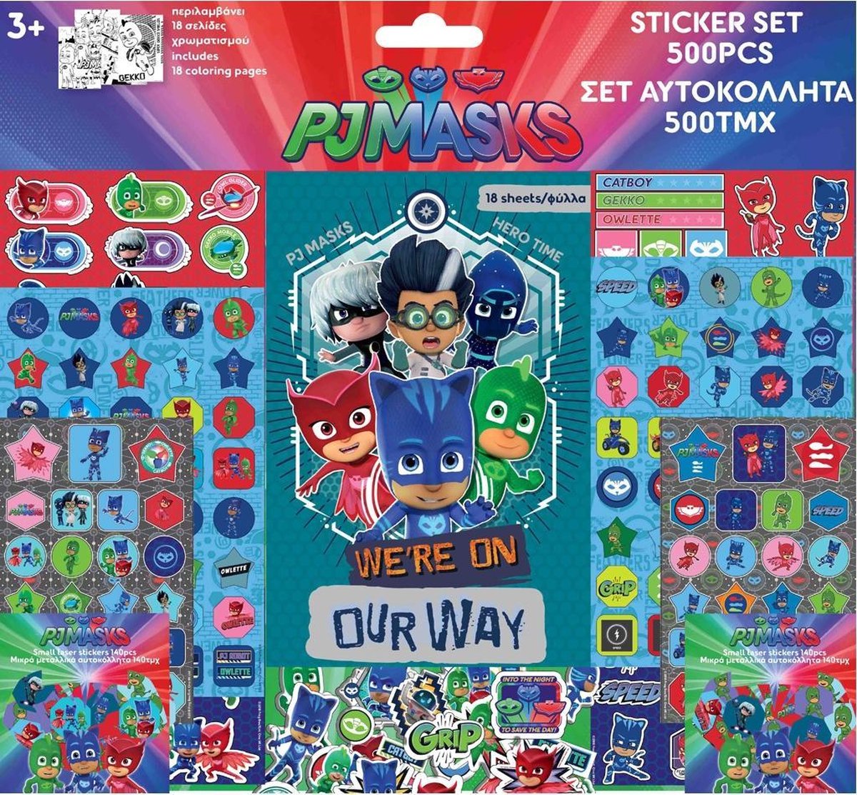 Diakakis Stickervellen Pj Masks Jongens 39 X 42 Cm 18 Stuks