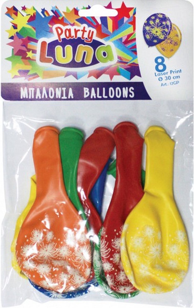 ballonnen 30 cm latex multicolor 8 stuks