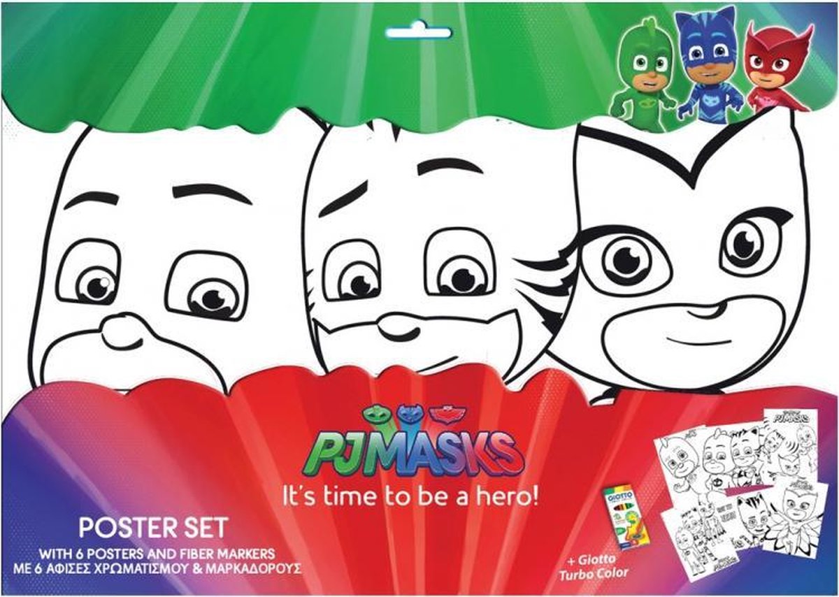 posterset PJ Masks junior 31 x 42,5 cm papier 12-delig