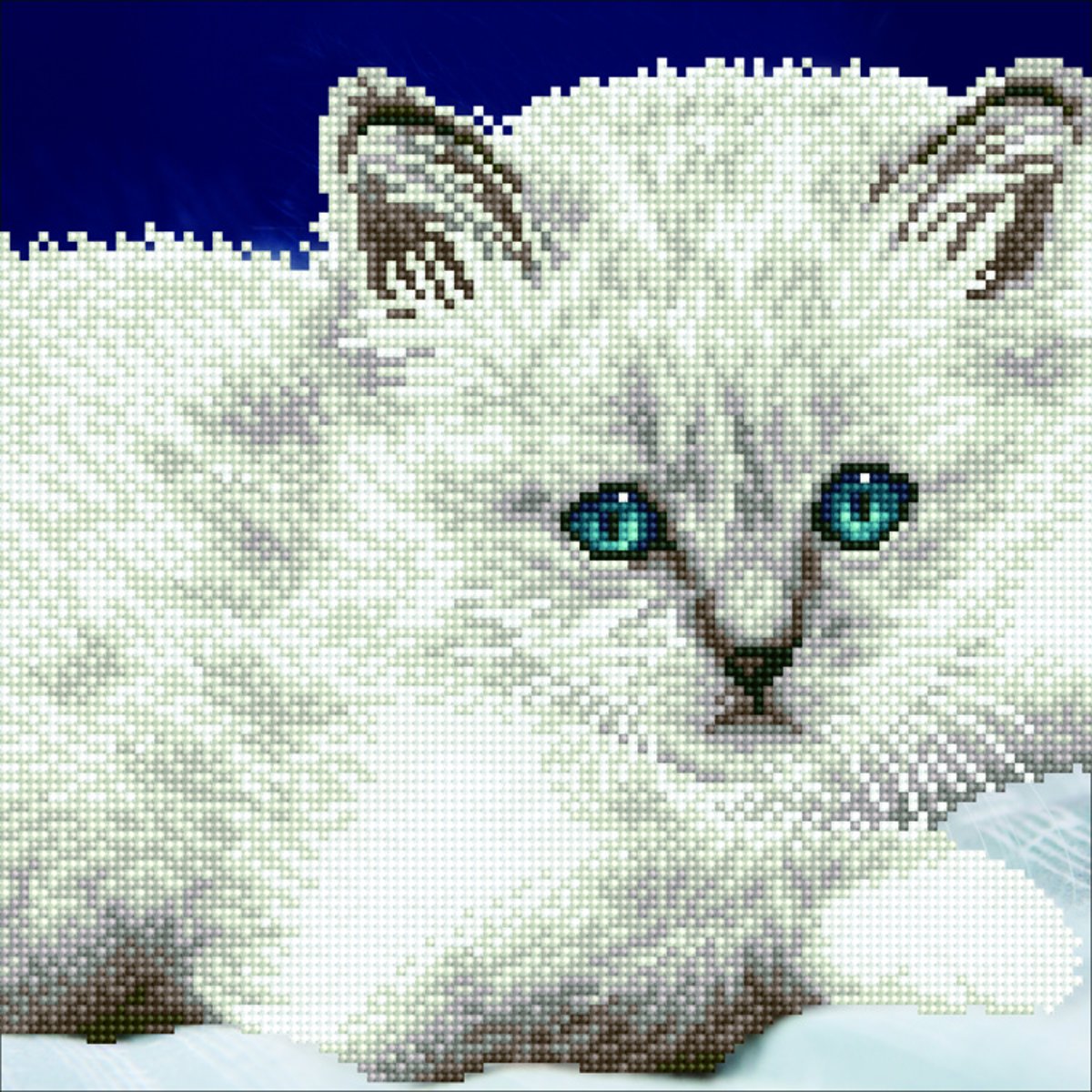 49295 DIAMOND ART Kits 32x32cm WHITE CAT