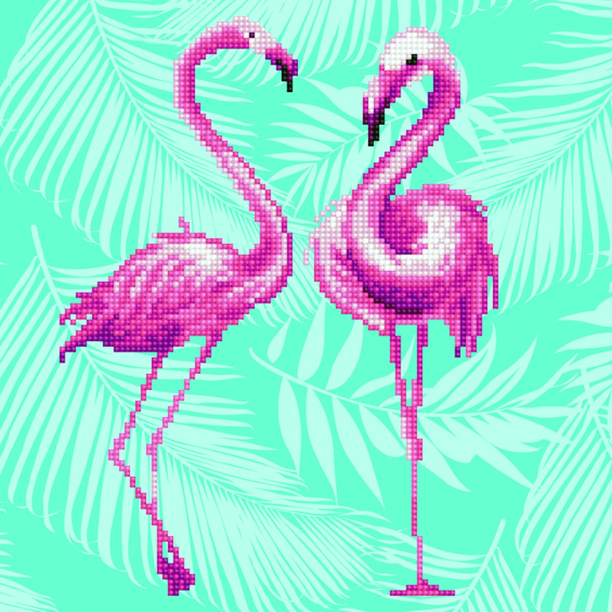 49353 DIAMOND ART Kits 32x32cm FLAMINGO DUO