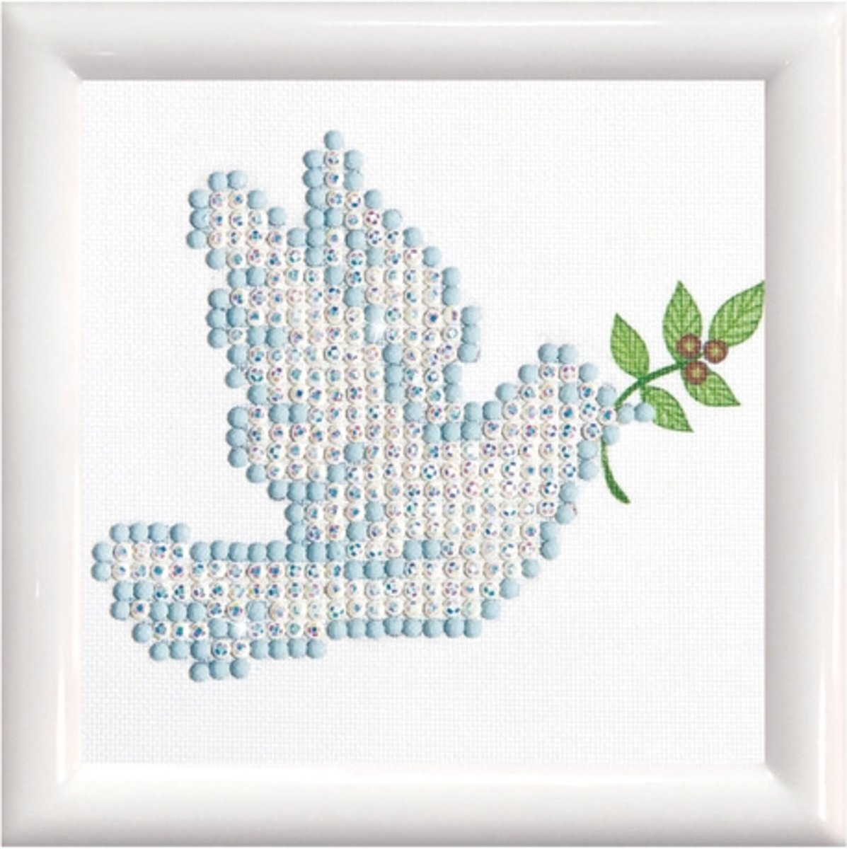 DD1.001F Diamond Dotz® - 9,5x9,5cm Dove of Peace DD Kit with Frame 12x12cm