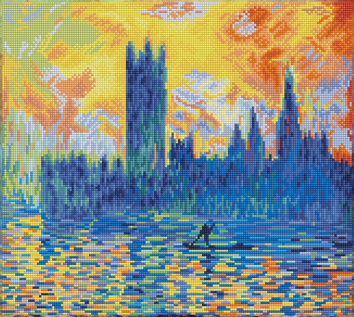 DD10.038 Diamond Dotz® - 46x41cm London Parliament in Winter (après Monet)