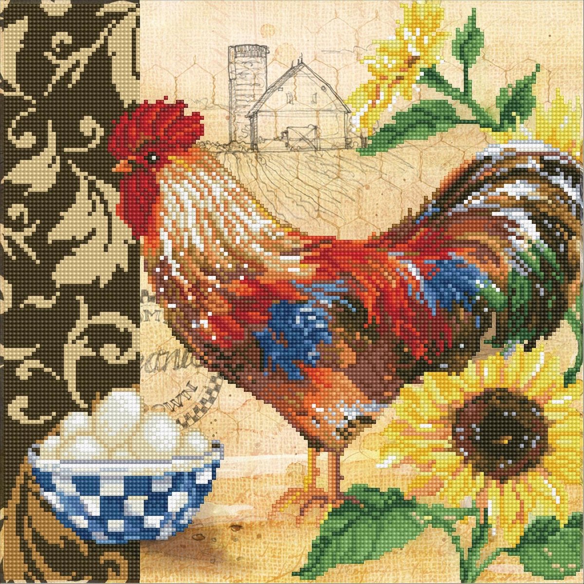 DD9.049 Diamond Dotz® - 41x41cm Country Rooster