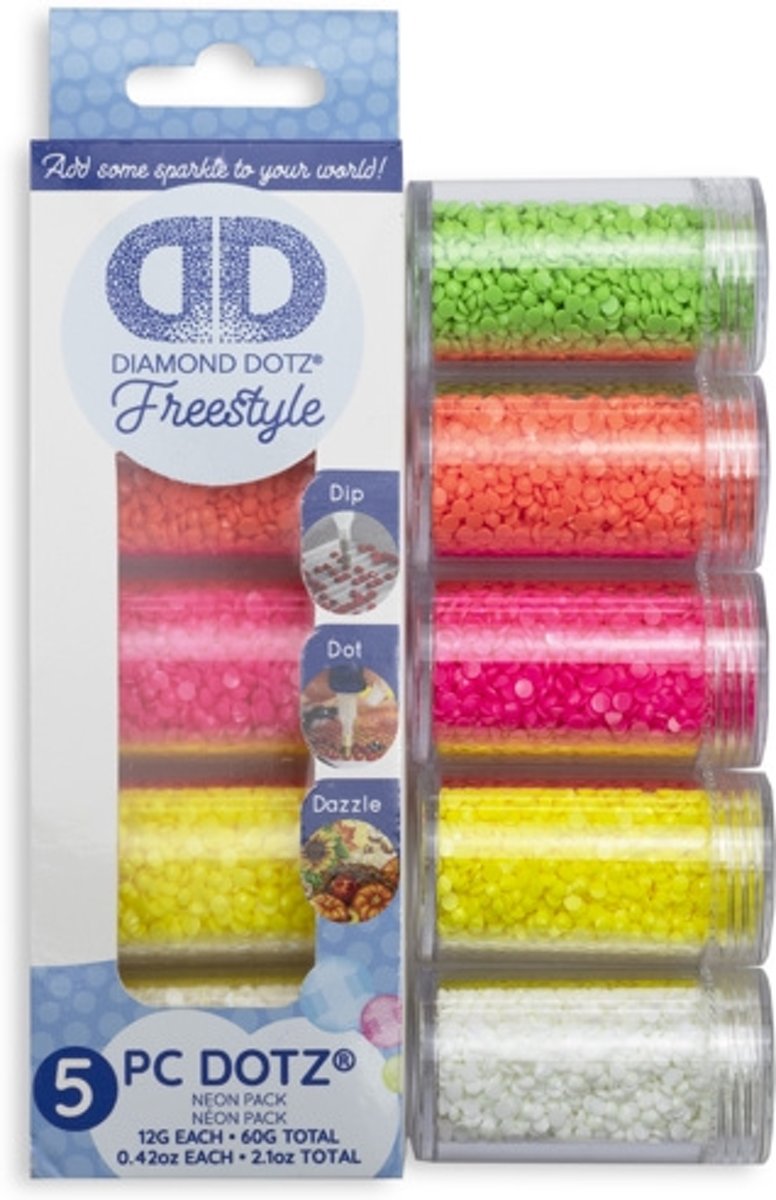 DDA.012 DIAMOND DOTZ® SAMPLER PACK Neon (3001, 3002, 3003, 3004, 4001)