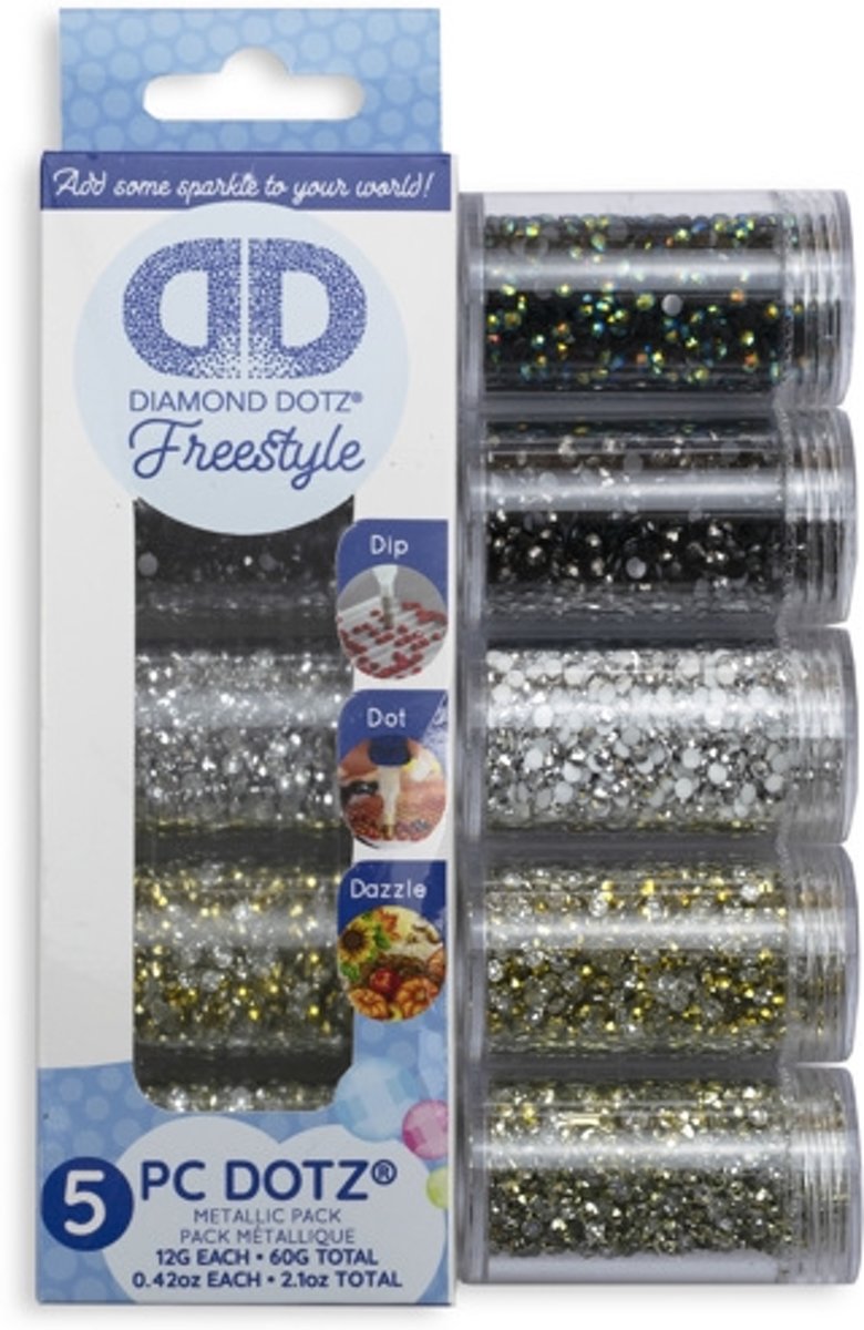 DDA.014 DIAMOND DOTZ® SAMPLER PACK Metallic (7002, 7004, 7005, 7007, 7009)