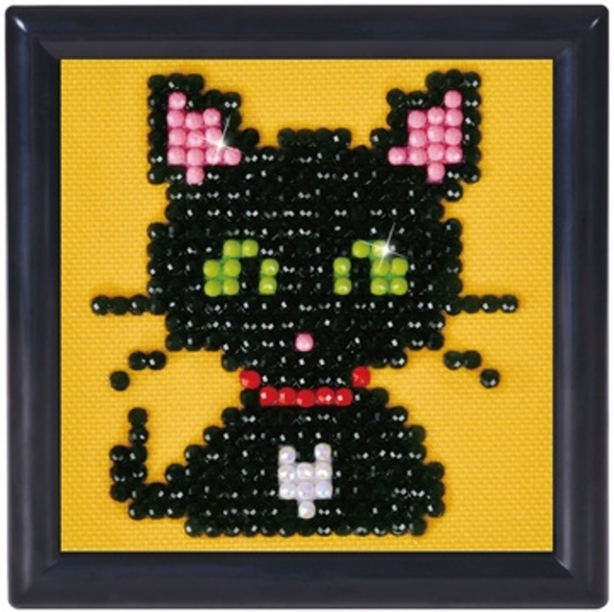 DDS.019F  ® Kit with Frame 9,7x9,7cm Black - Green Eye Sparkle