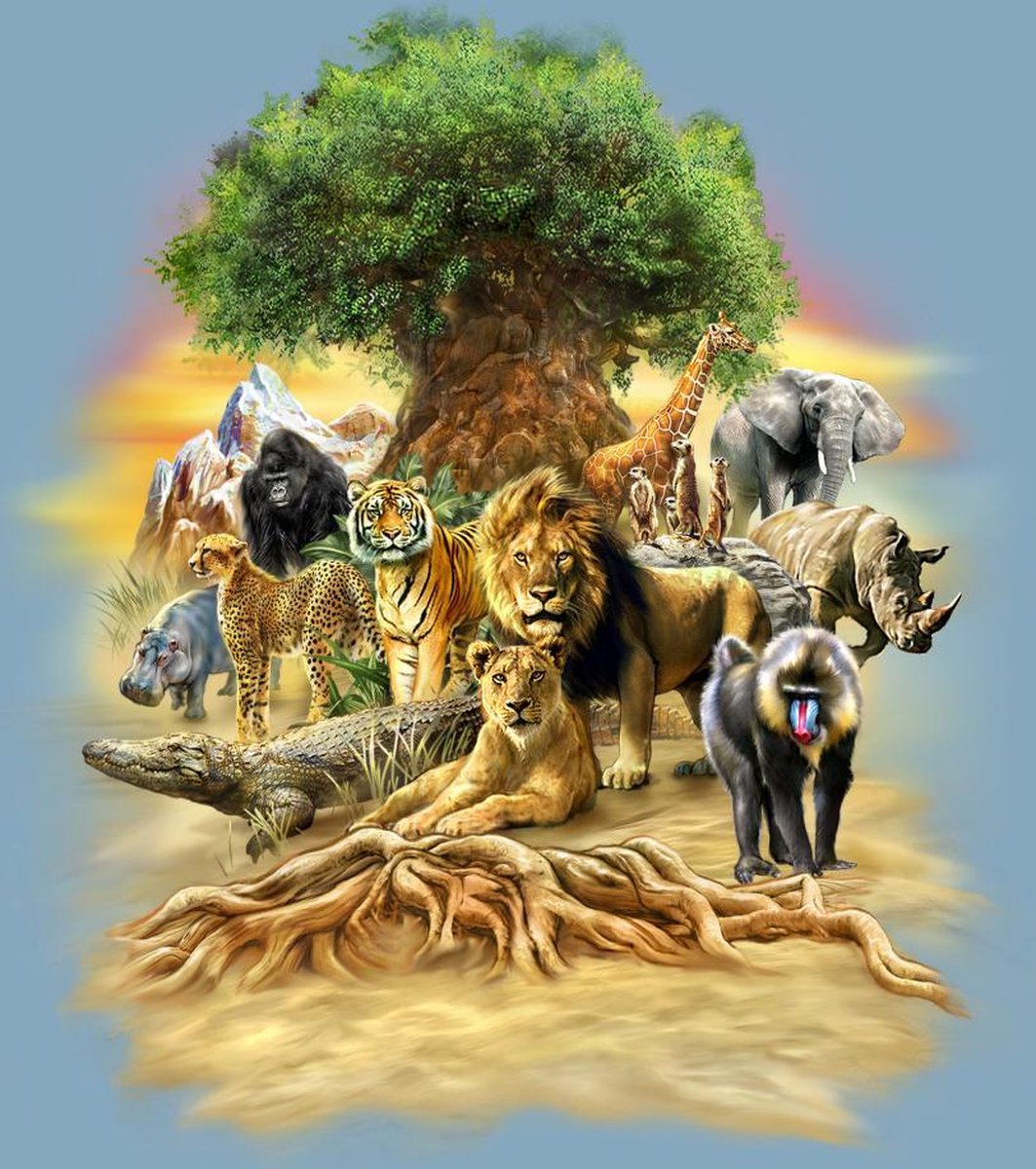 Diamond Painting Animal Kingdom  55 kleuren  vierkante steentjes 75x85