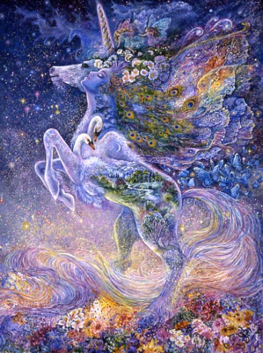 Diamond Painting Josephine Wall, Soul of a unicorn ,90 x67 225kleuren vierkante steentjes