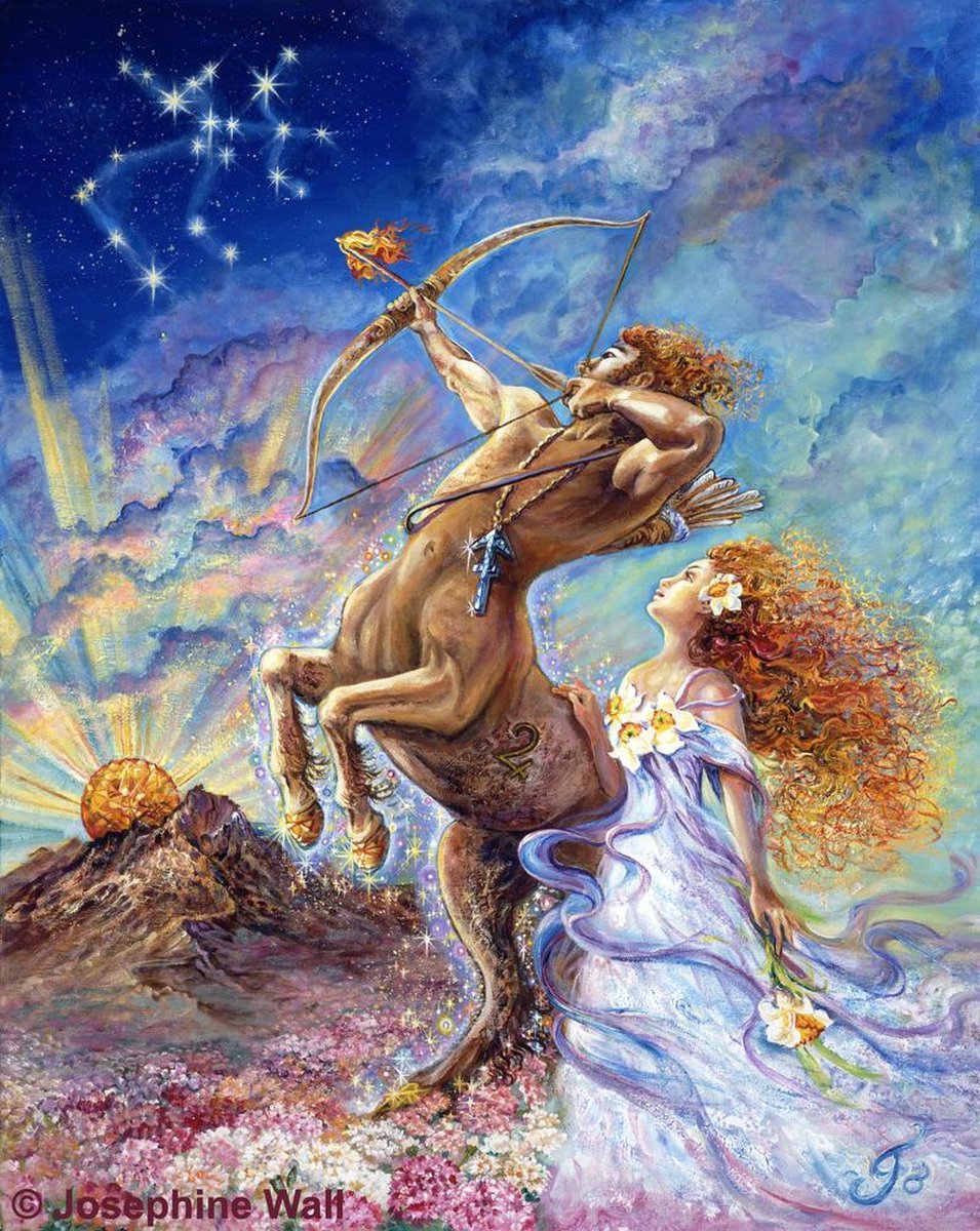 Josephine Wall, boogschutter , 90x72cm, 235 kleuren, vierkante stenen