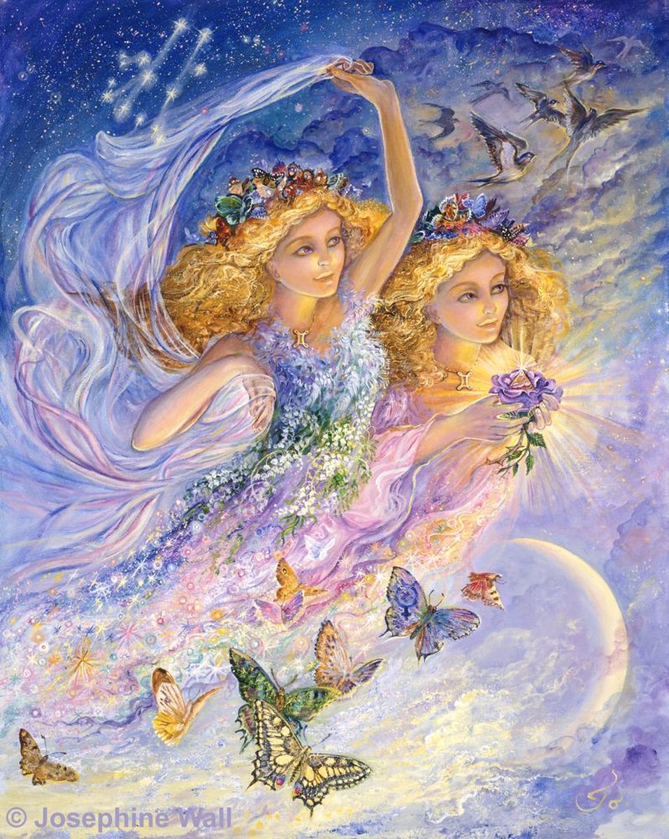 Josephine Wall  Tweeling  90x72 cm  300 kleuren vierkante steentjes