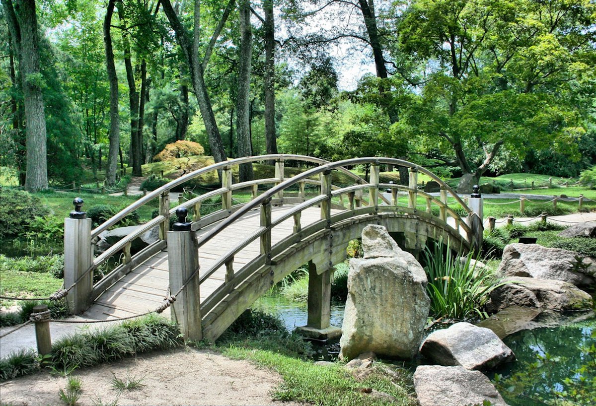 Diamond Painting Brug in het bos 100 x 45 cm  100 kleuren vierkante steentjes