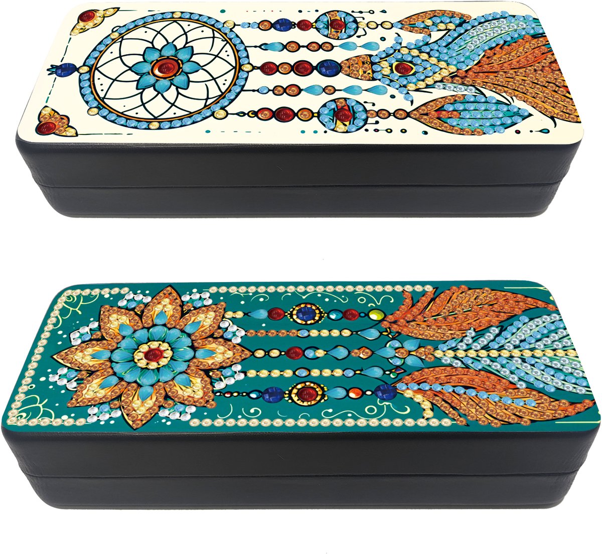 Brillenkoker - 208 - 2 stuks - diamond painting - compleet pakket - Diamond painting by Wietske