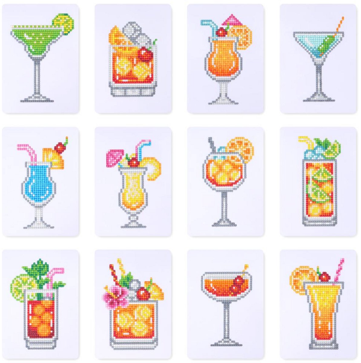 Minipaintings set van 12 - 018 - diamond painting - compleet pakket - Diamond painting by Wietske