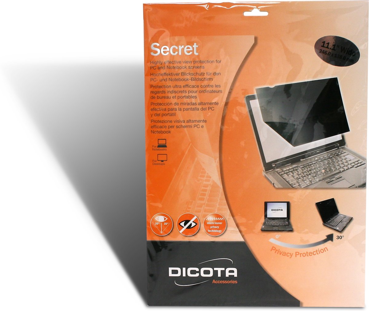 Dicota, Secret 11.6 inch Wide - Screen protector (16:9)