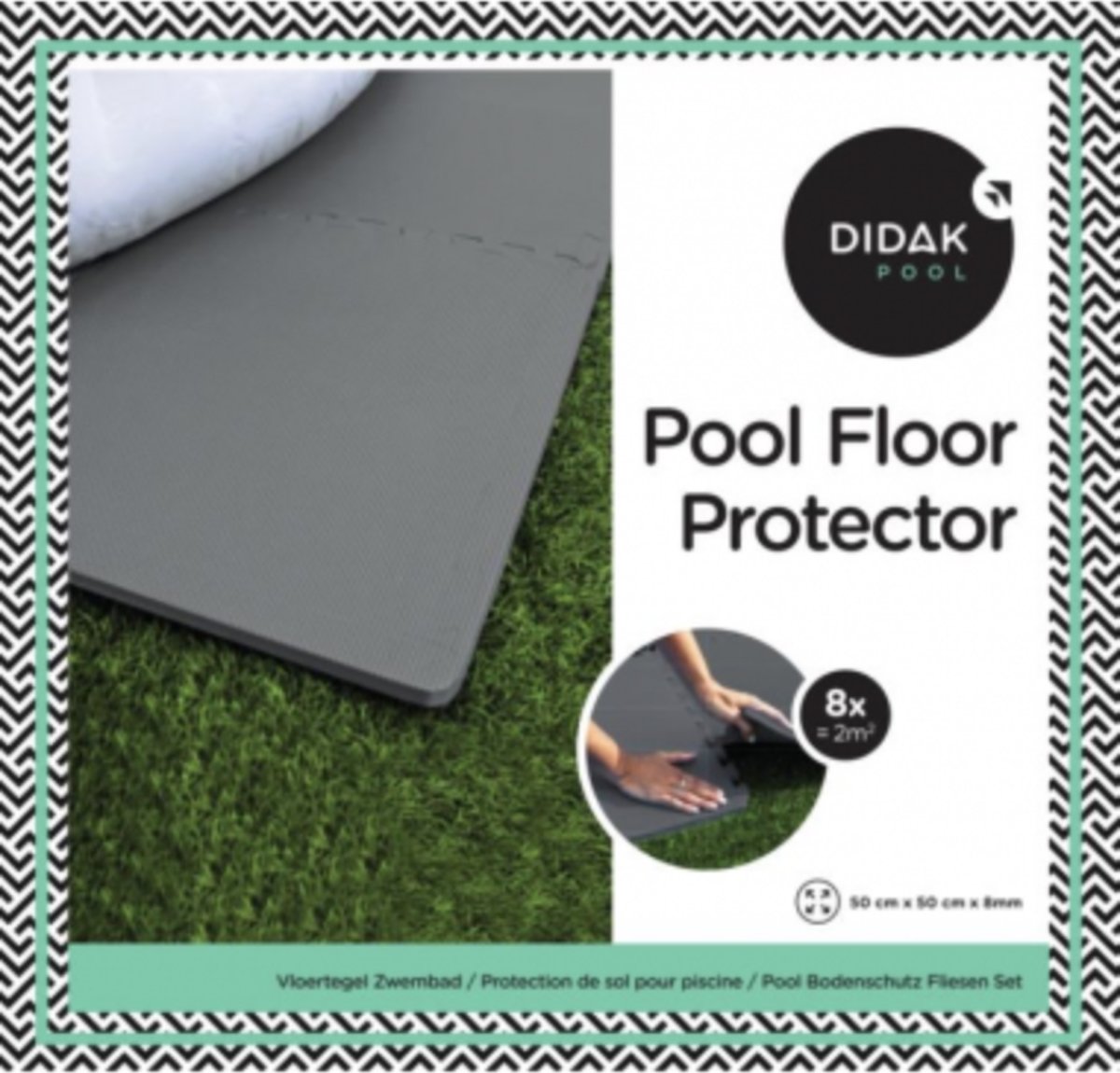 Didak Pool Vloertegels 50x50x0,8 Cm - Donkergrijs - 8 Stuks