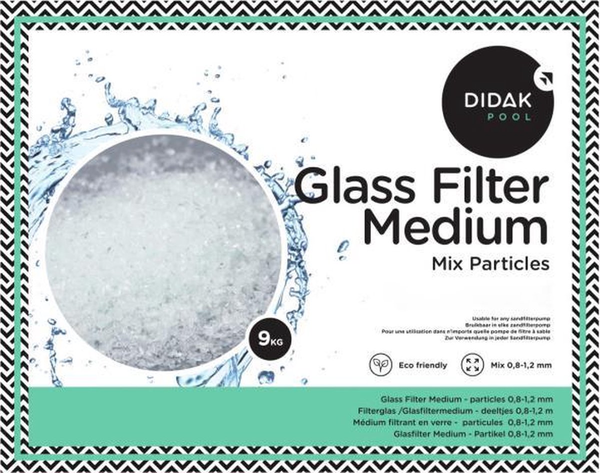 Glas Filter Medium – Mix glasdeeltjes 0.8 – 1.2 mm 9 kg