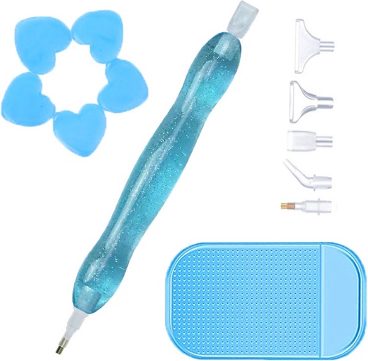 Diamond Painting Hobbyset - Pen met Opzetstukjes - Kleefmatje - Wax