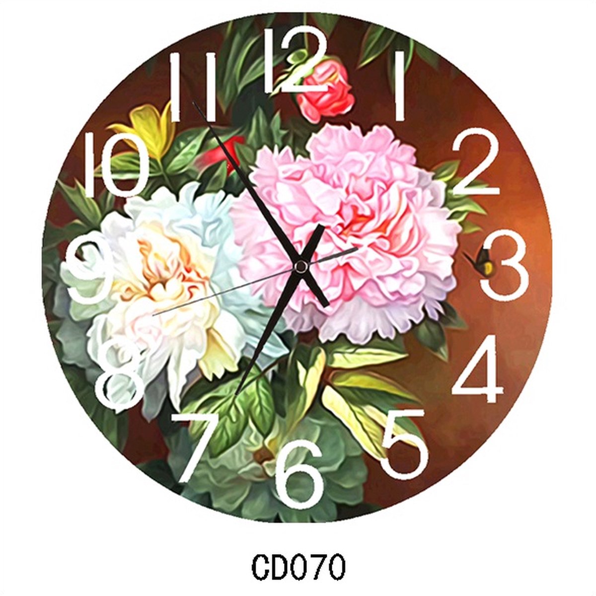 Diamond Painting Klok - Bloemen - 30 cm - Complete Set