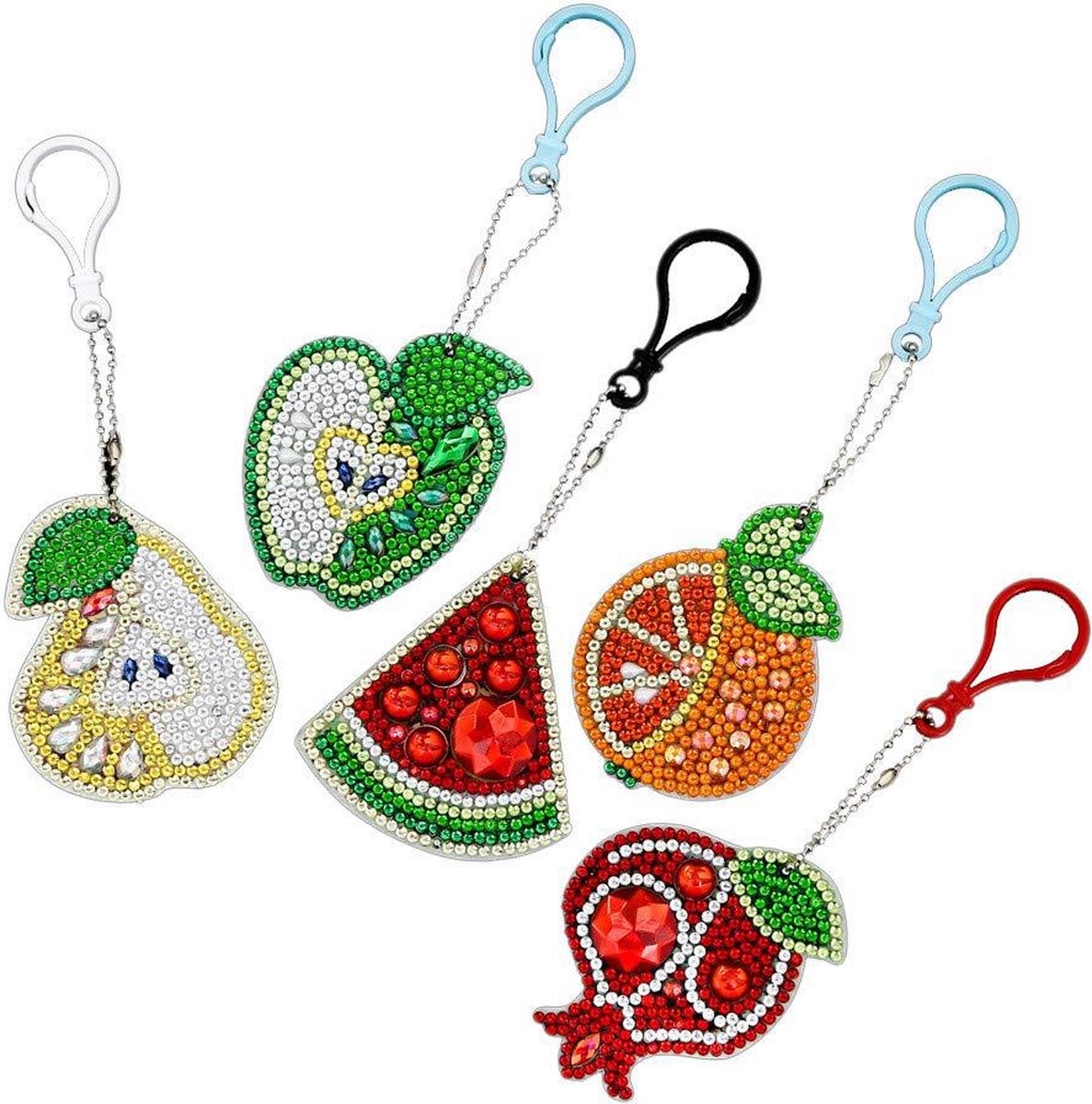 Dielay - Diamond Painting Sleutelhangers - Set 5 Stuks - Fruit