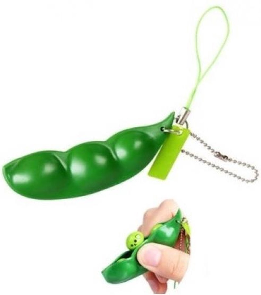   - Pop It Boon - Squeeze-a-Bean Sleutelhanger -   Toy Bean Popper - 6,5 cm - Groen