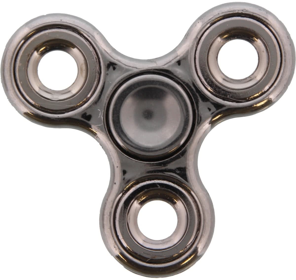 Fidget spinner chroom zilverkleurig.