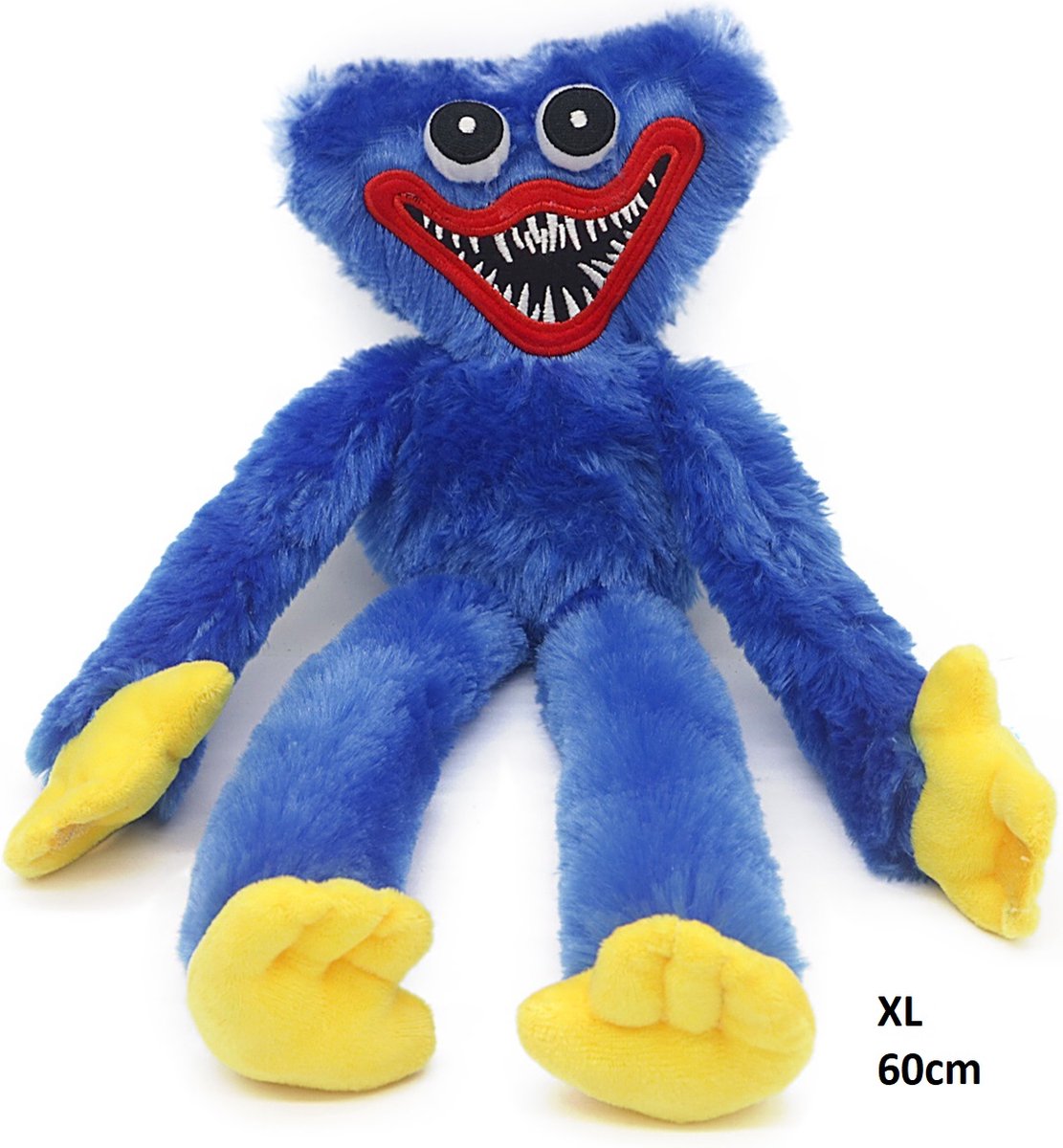 Knuffel Huggy Wuggy XL - Pluche - Lengte 60 cm - Blauw