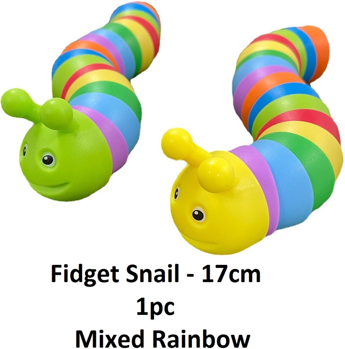 Magic Slug - Snail - Relax Rups Regenboog - Fidget Toy - 17 cm