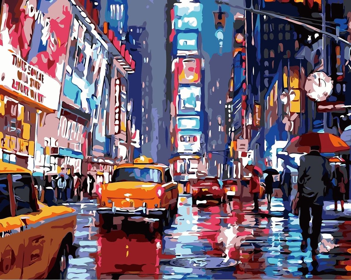 Schilderen op Nummer - New York - Painting by Numbers - 50x40 cm - Complete Set - Dielay