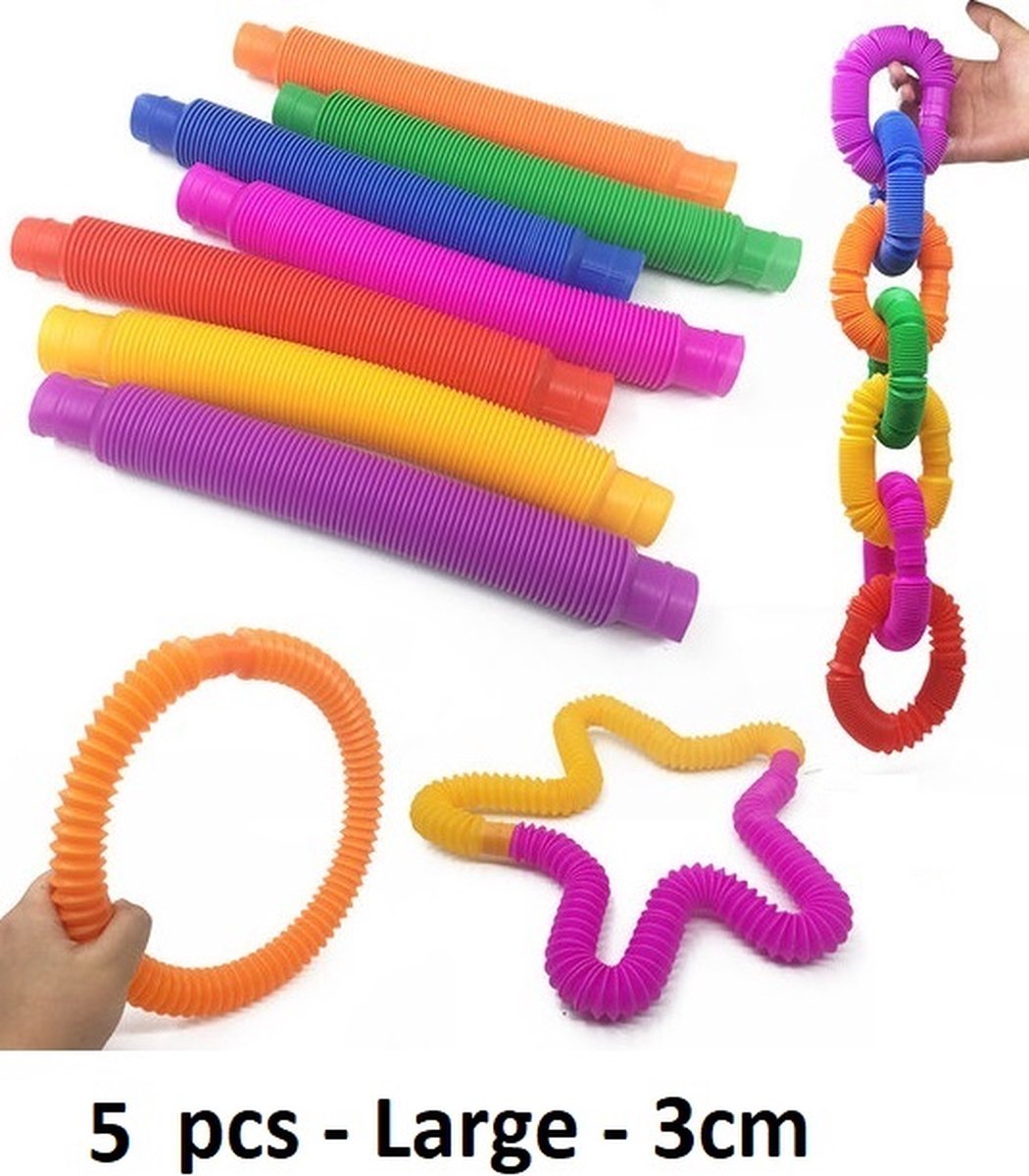 Wacky Pop Tube - 5 Stuks -   Toy - Verschillende kleuren