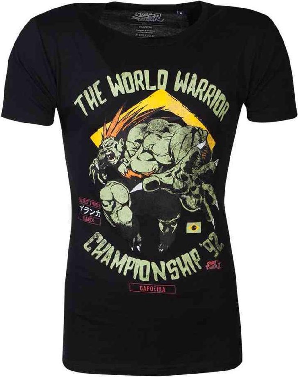 Street Fighter Heren Tshirt -M- Warrior Zwart