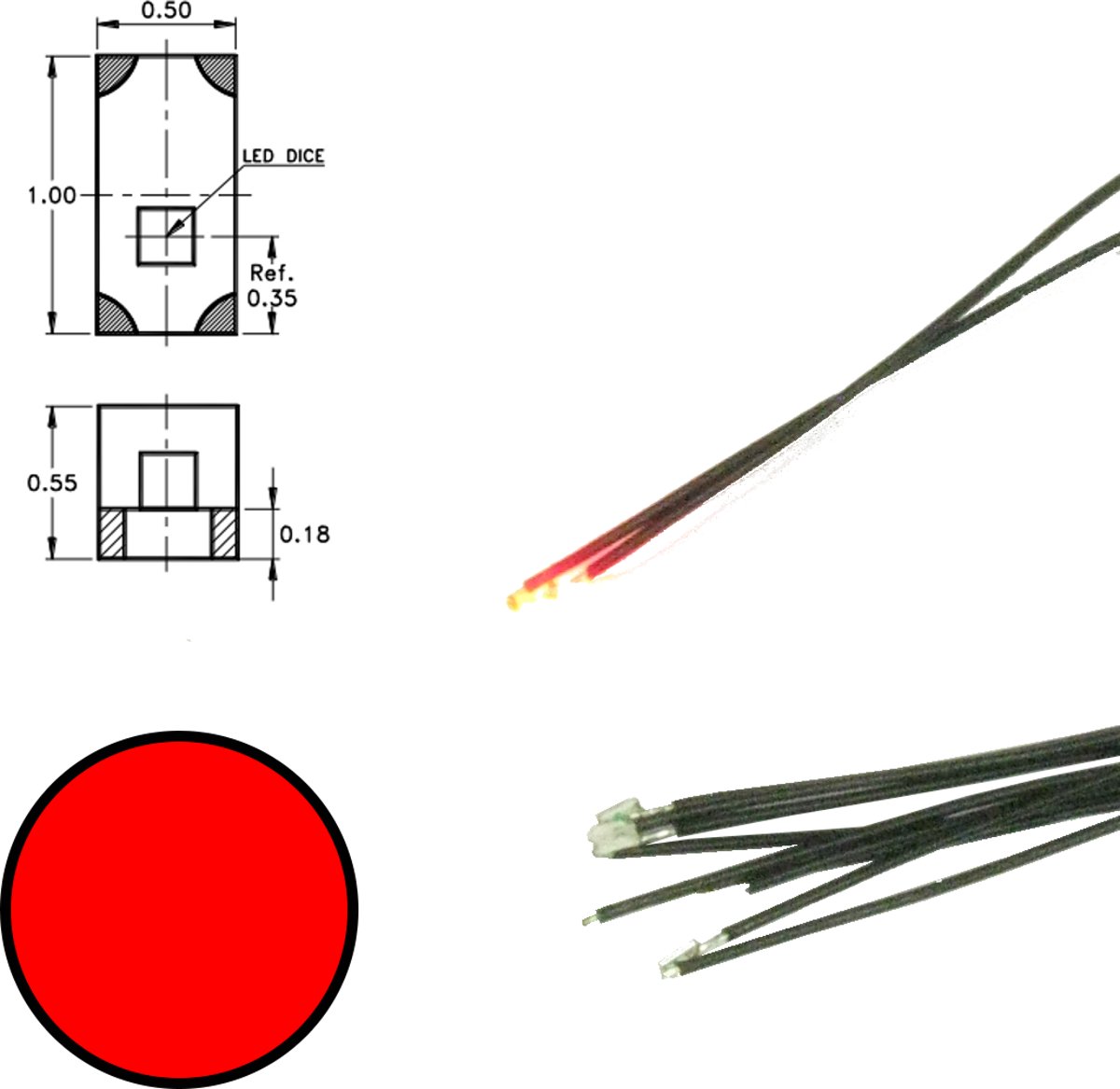 DR60048 Rode led aan draad (5 stuks)