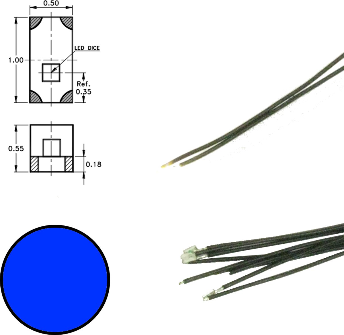 DR60094 Blauwe Led aan draad (5 stuks)