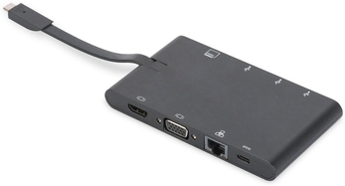 Digitus DA-70865 notebook dock & poortreplicator USB 3.1 (3.1 Gen 2) Type-C Zwart