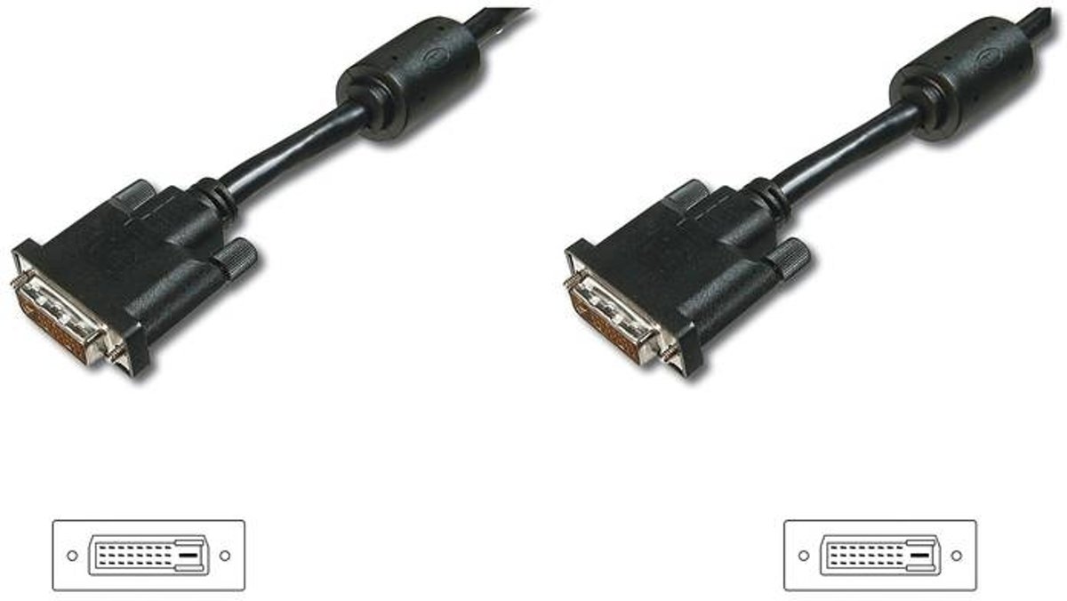 Digitus DK-320100-020-S 2m DVI-D DVI-D Zwart DVI kabel