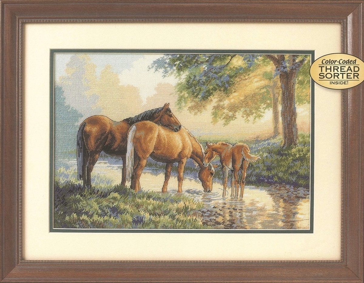 borduurpakket 35174 paarden bij een beekje (collectors item!)