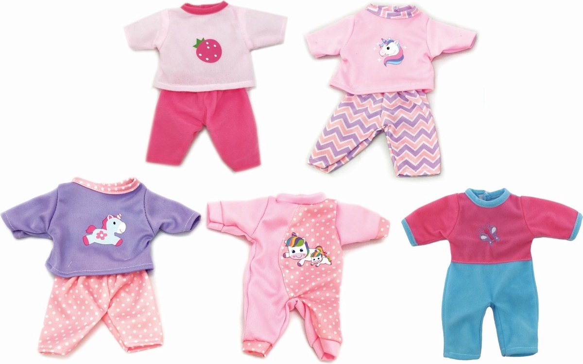 5 Outfits voor poppen 31 cm