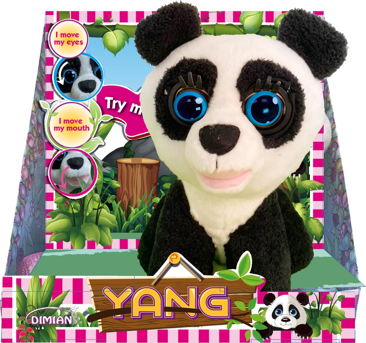 Pluche panda bewegende ogen en mond