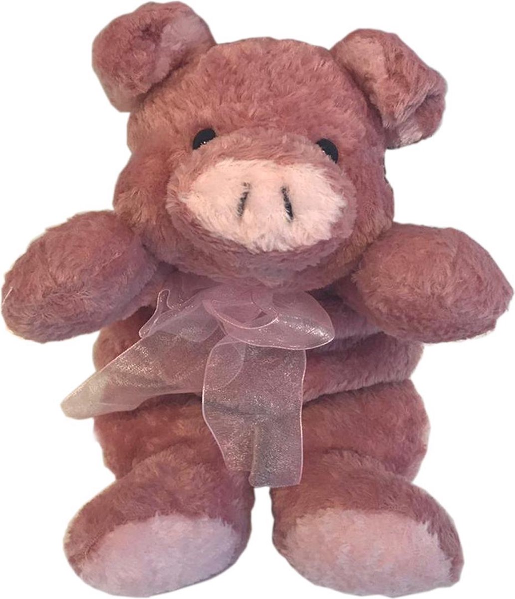 Dimpel knuffelvarken Roze 30cm - Liggend - Knuffel - Varken - Roze