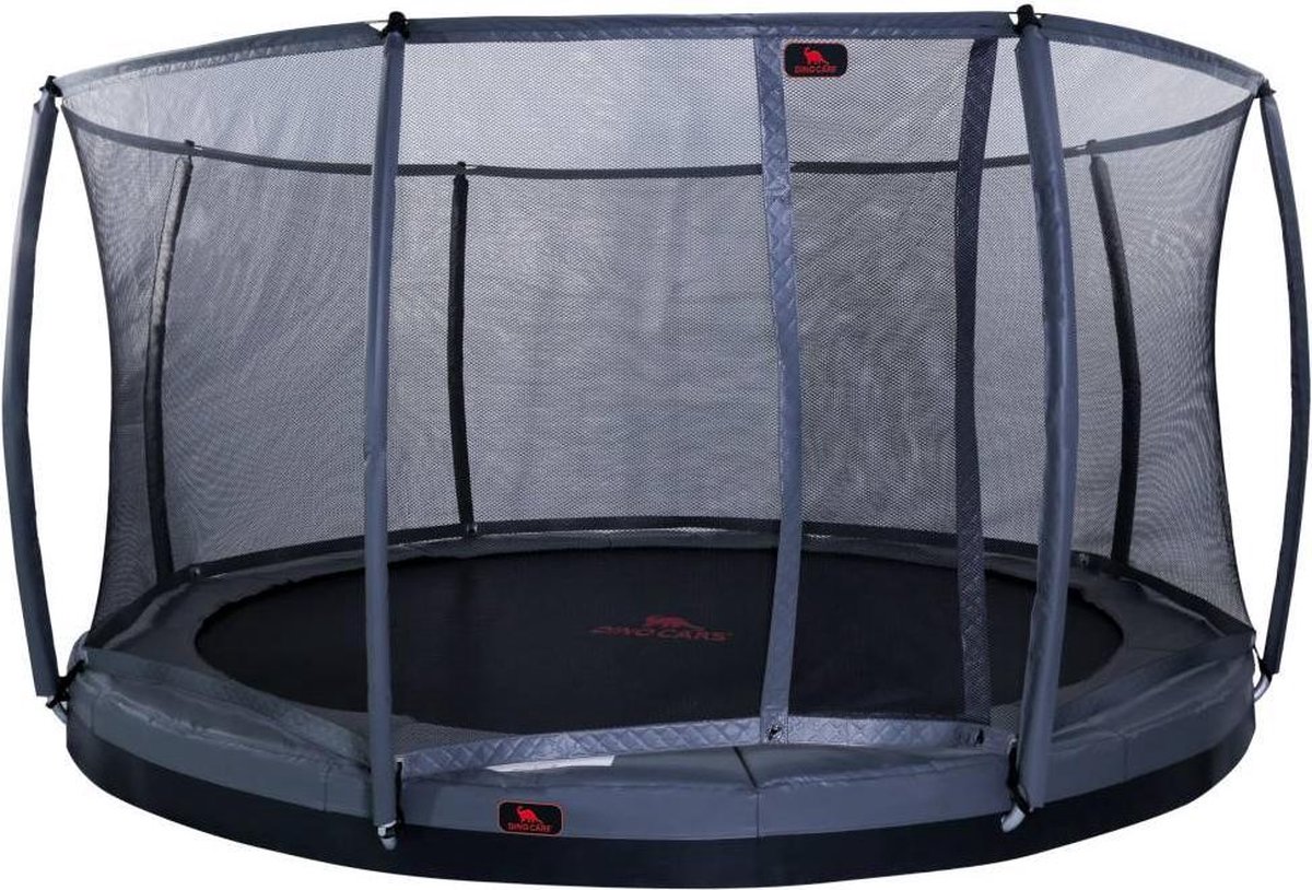 TRAMPOLINE FLATLEVEL DINO CARS Ø 305 CM INCL. VEILIGHEIDSNET