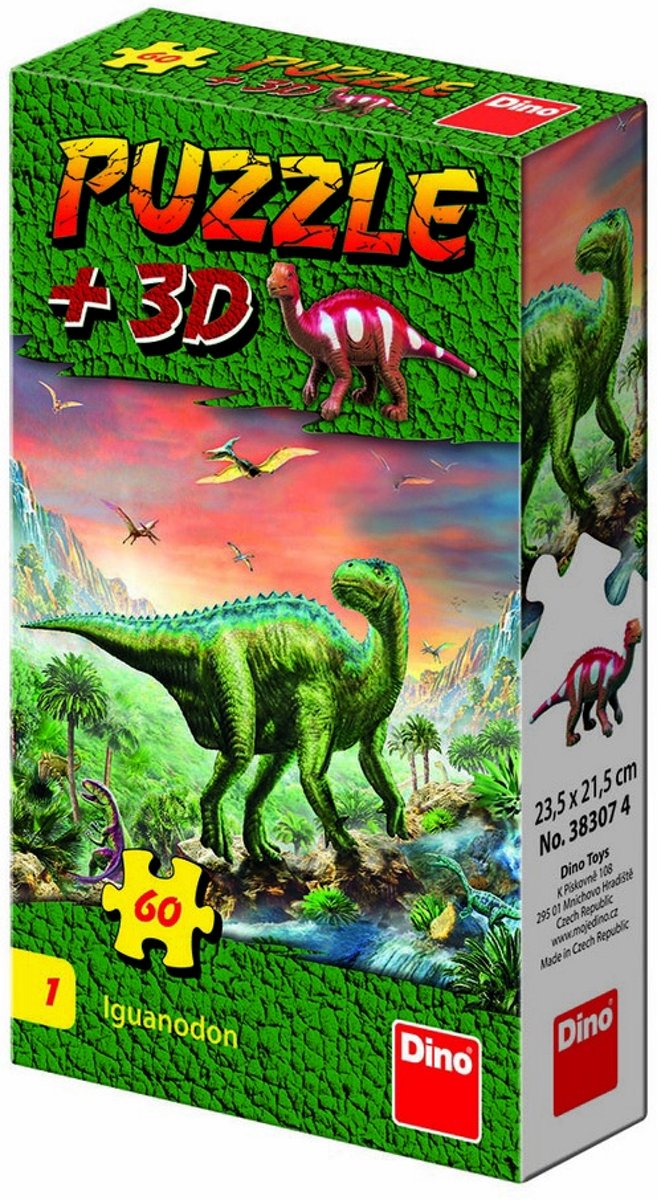 Dino puzzel 60 stuks met figuur Iguanodon