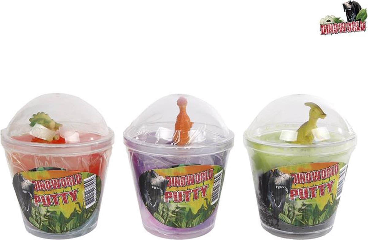 DinoWorld multi color putty met figuur (1 stuk) assorti