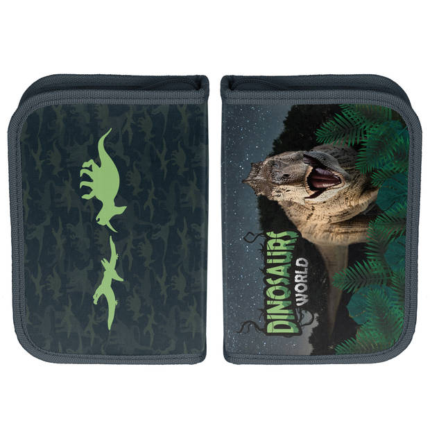 Dinosaurus Gevuld Etui, T-Rex - 19,5 x 13 cm - 22 st. - Polyester