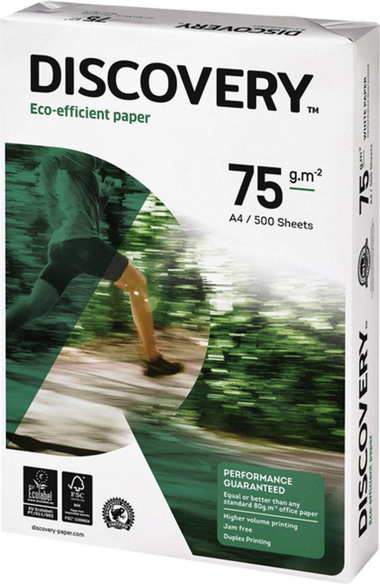 Kopieerpapier Discovery A4 75gr wit 500vel - 5 stuks